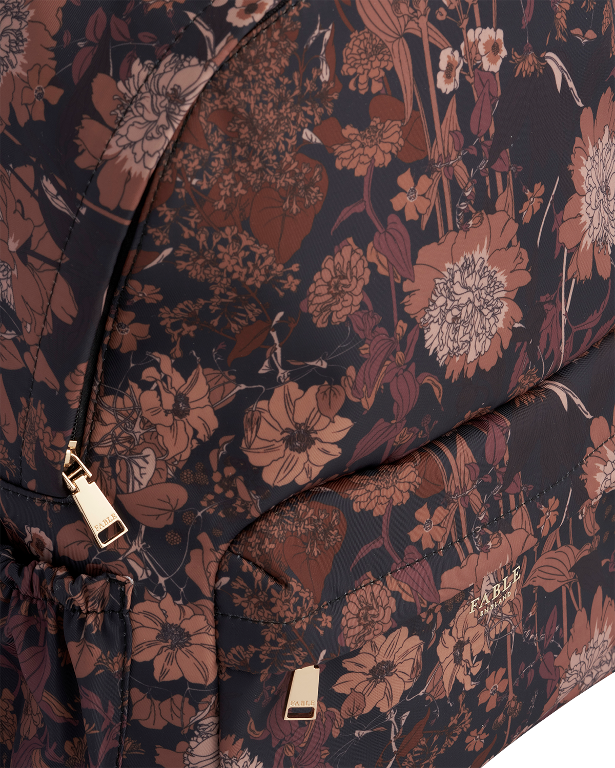 Fable England Deco Blooms Large Black Backpack, Alternate, color, Black