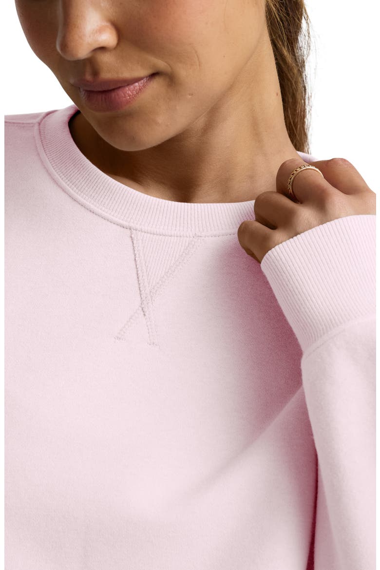 LuxeFleece Boxy Crop Sweatshirt, Alternate, color, FROSTY PINK