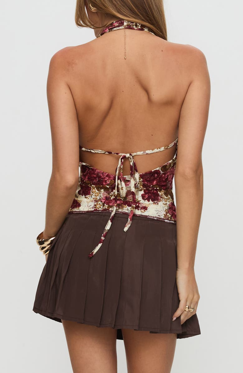 Princess Polly Capulet Floral Lace Cowl Halter Top, Alternate, color, 