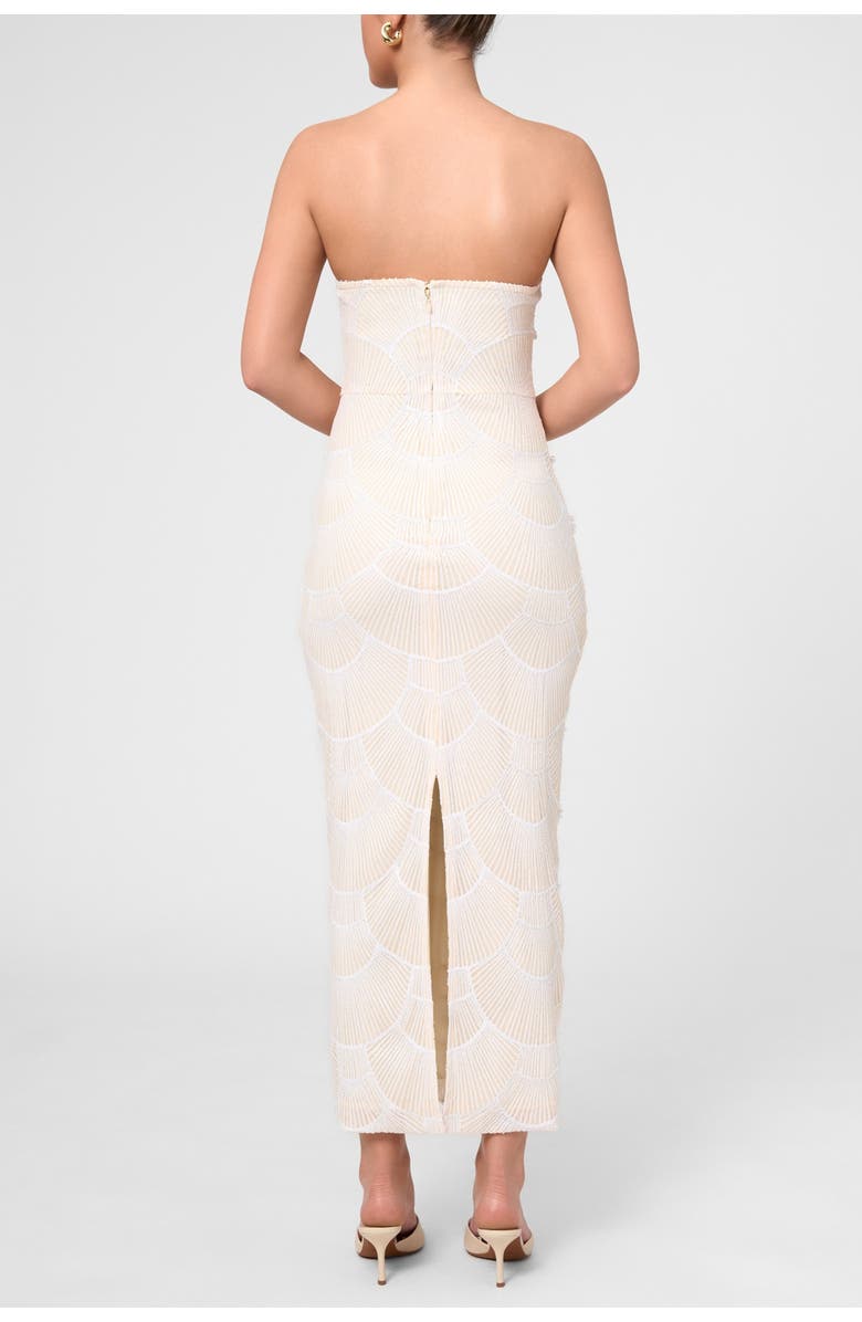 RACHEL Rachel Roy Gaia Strapeless Pearl Midi Dress, Alternate, color, White