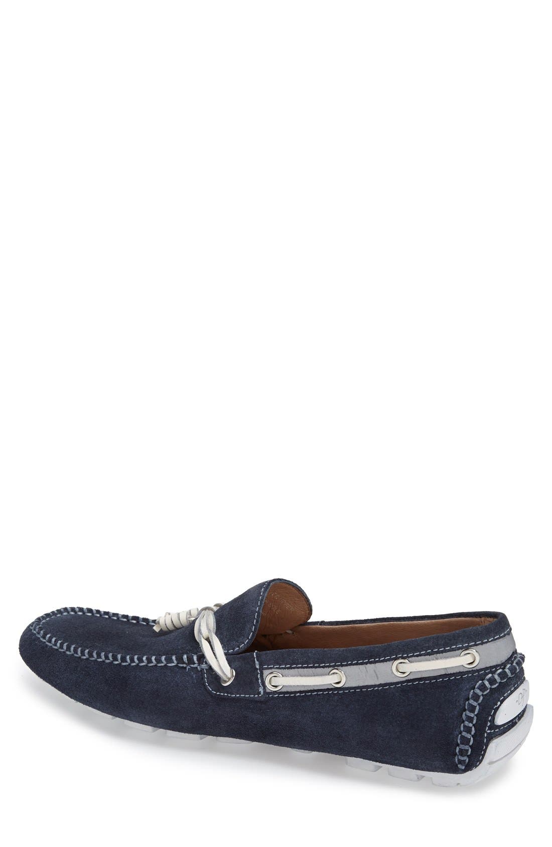 Donald J Pliner 'Denton' Tasseled Suede Loafer, Alternate, color, NAVY/ SILVER