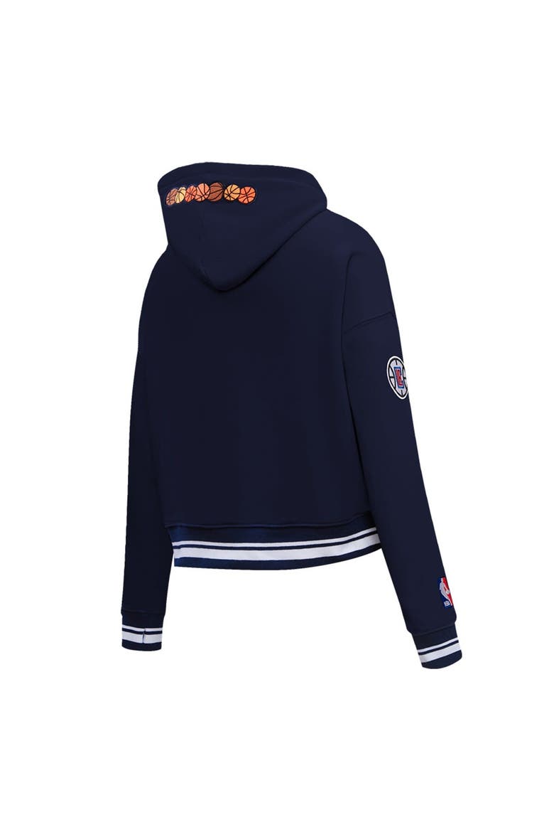 Women's Pro Standard Navy LA Clippers 2023/24 City Edition Cropped Pullover Hoodie, Alternate, color, Navy