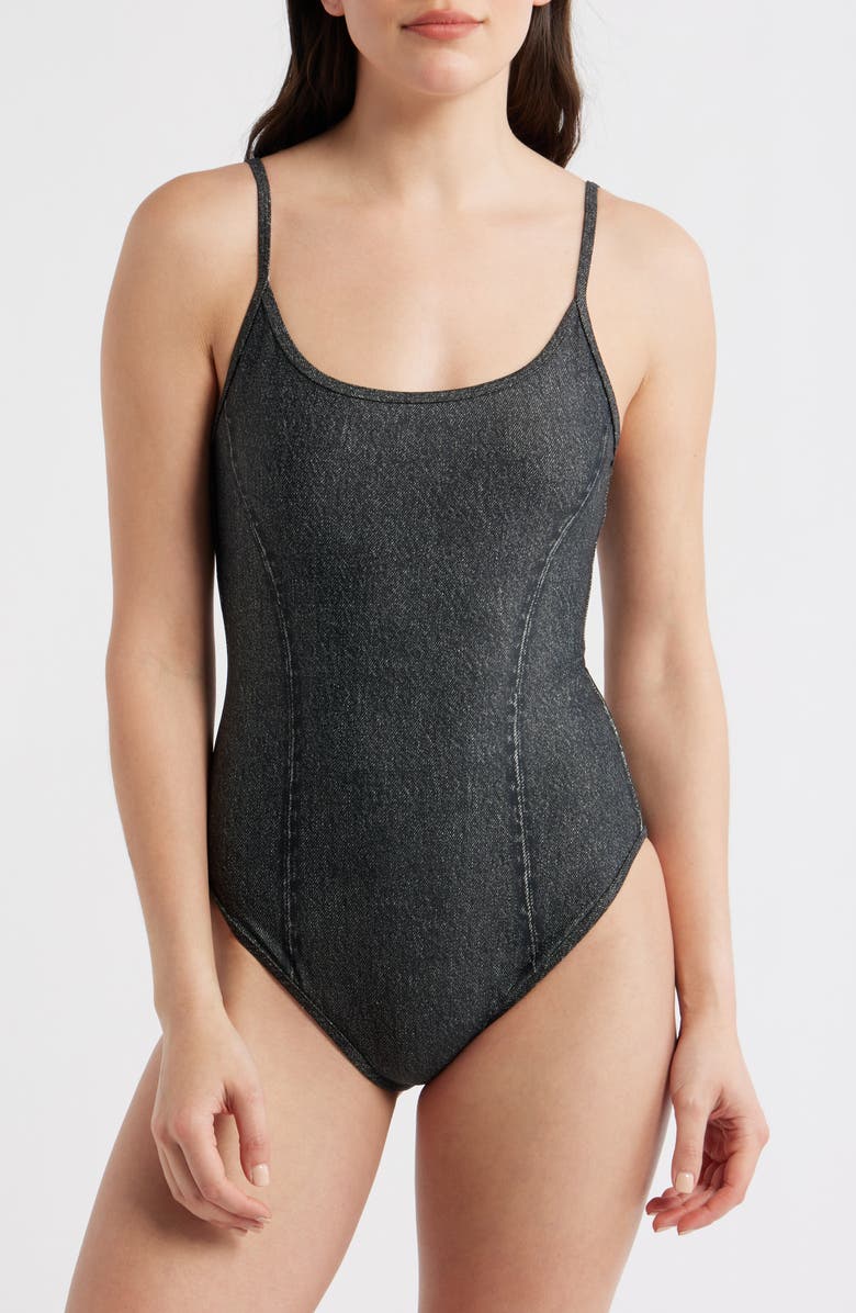 rag & bone rb Miramar One-Piece Swimsuit, Main, color, Washed Black
