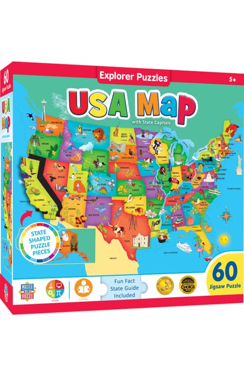Explorer USA Map 60 Piece Jigsaw Puzzle