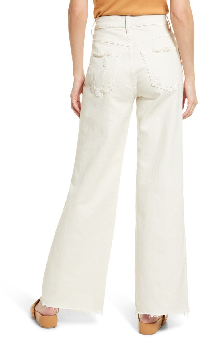 AMO Bella High Waist Raw Hem Ankle Flare Jeans, Alternate, color, 