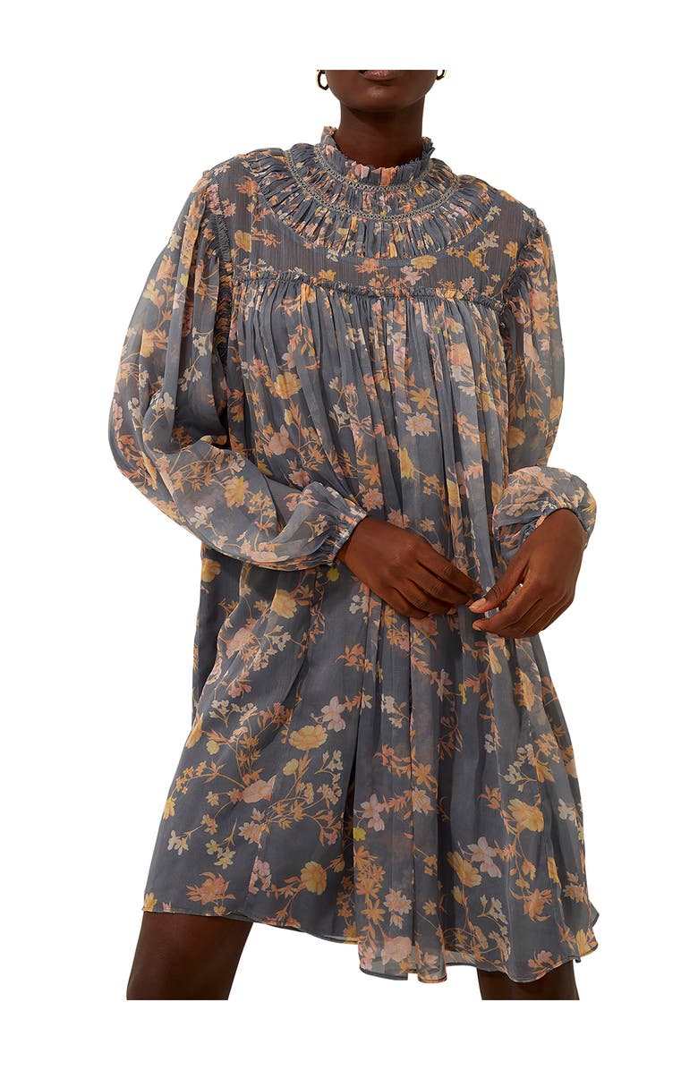 French Connection Diana Floral Print Recycled Polyester Swing Dress, Alternate, color,