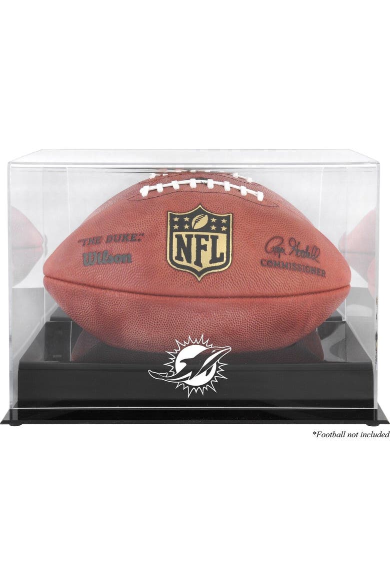Miami Dolphins (2013-Present) Black Base Football Display Case with Mirror Back, Main, color, Black