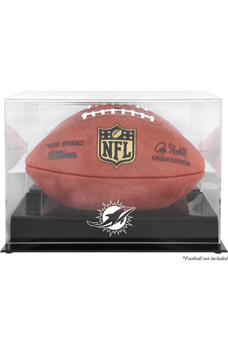 FANATICS AUTHENTIC Miami Dolphins (2013-Present) Black Base Football Display Case with Mirror Back, Main, color,