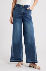 Wit & Wisdom Skyrise Inset High Waist Wide Leg Jeans
