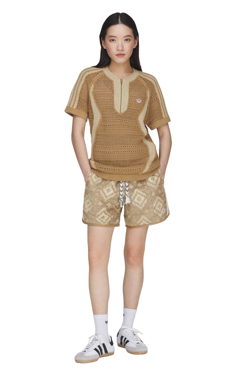 adidas Originals x CLOT Ikat Drawstring Shorts, Alternate, color, Warm Sandstone
