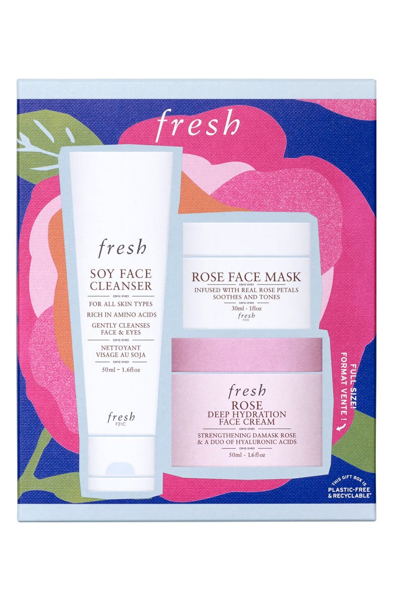 Fresh<sup>®</sup> Full Size Rose & Hyaluronic Acid Deep Hydration Face Moisturizer Set USD $86 Value/CAD $113 Value, Alternate, color, 