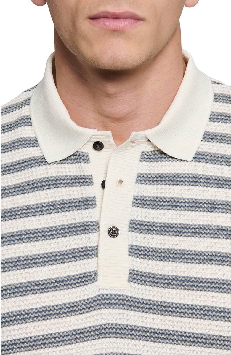 CONSTRUCT Slim Fit Short Sleeve Stripe Polo, Alternate, color, Grey