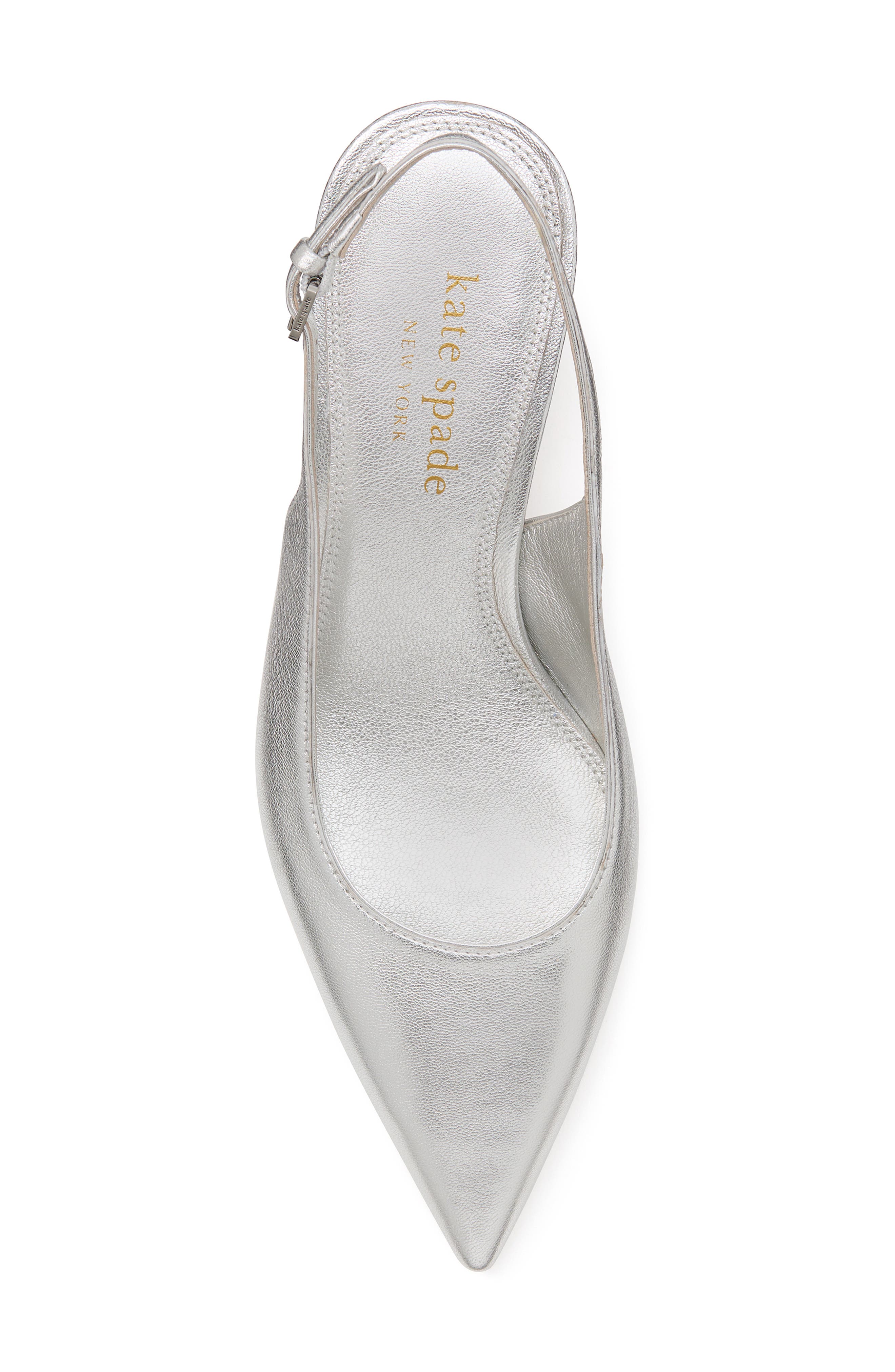 Kate Spade New York soirée pointed toe slingback pump, Alternate, color, Silver