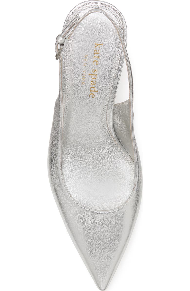 Kate Spade New York soirée pointed toe slingback pump, Alternate, color, Silver