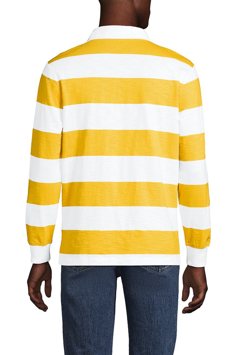 Long Sleeve Textured Rugby Polo, Alternate, color, Goldenrod/White Stripe