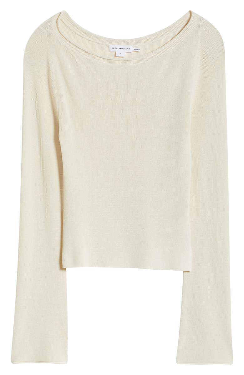 Good American Roll Neck Stretch Rib Sweater, Alternate, color,