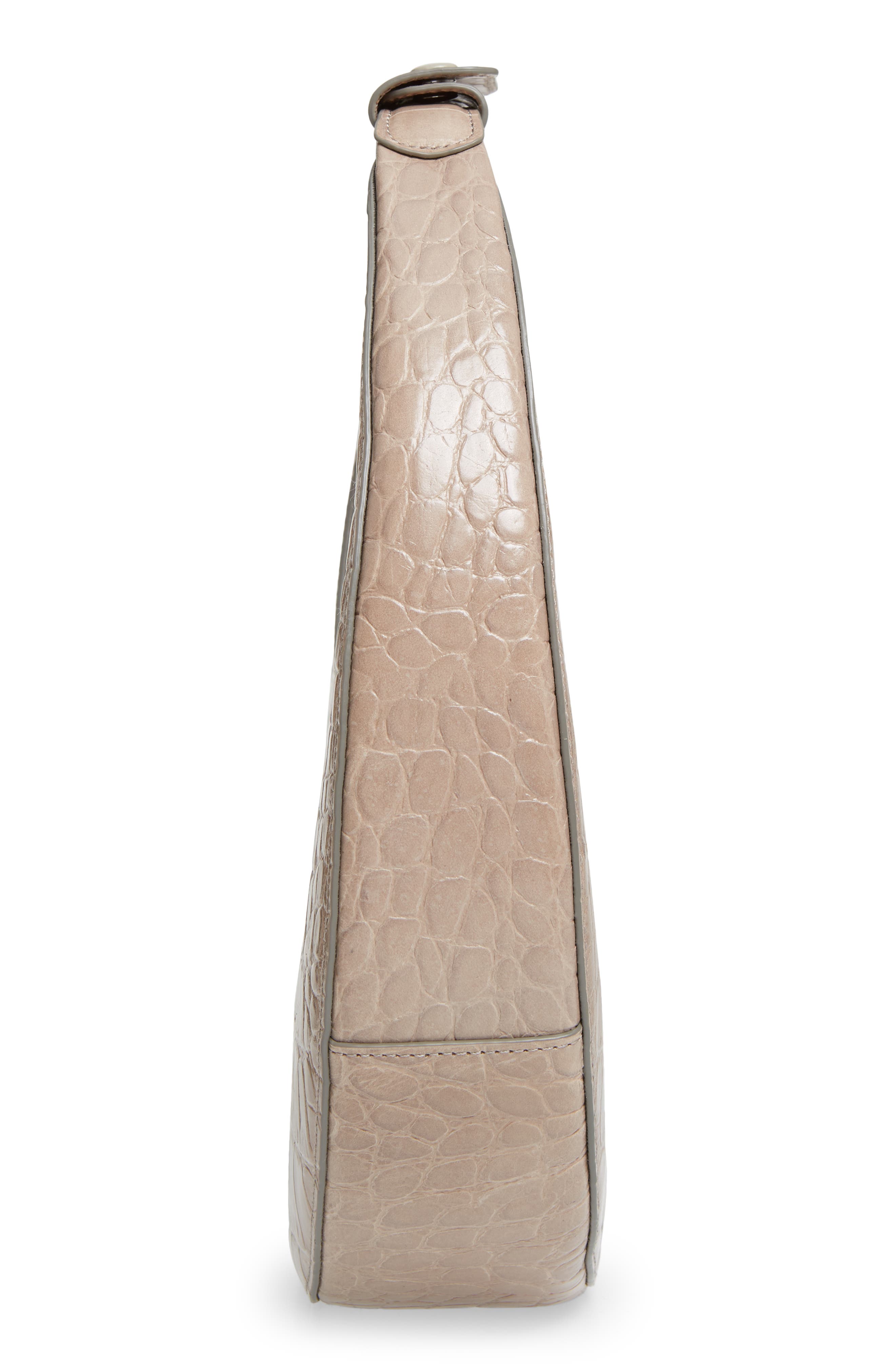 Leather Moon Bag, Alternate, color, FRENCH GREY