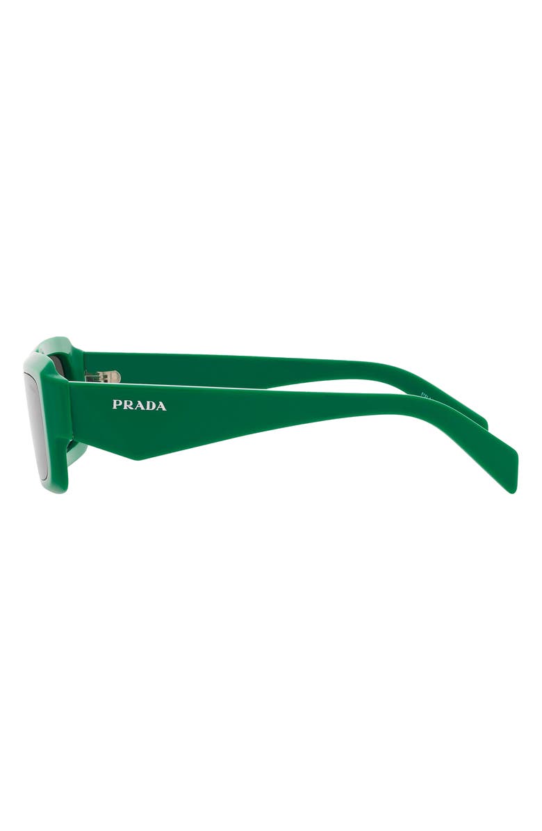 Prada 55mm Irregular Sunglasses, Alternate, color, Green/Dark Grey