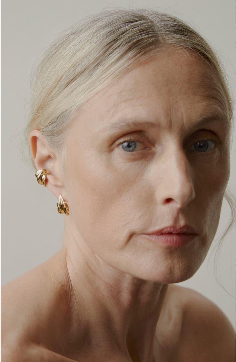 Otiumberg 14kt Gold Vermeil Wave Earrings, Alternate, color, Yellow Toned Gold