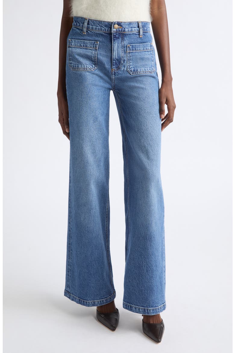 Cleo High Waist Wide Leg Jeans, Main, color, MID CERULEAN