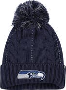 '47 Women's '47 College Navy Seattle Seahawks Bauble Cuffed Knit Hat with Pom