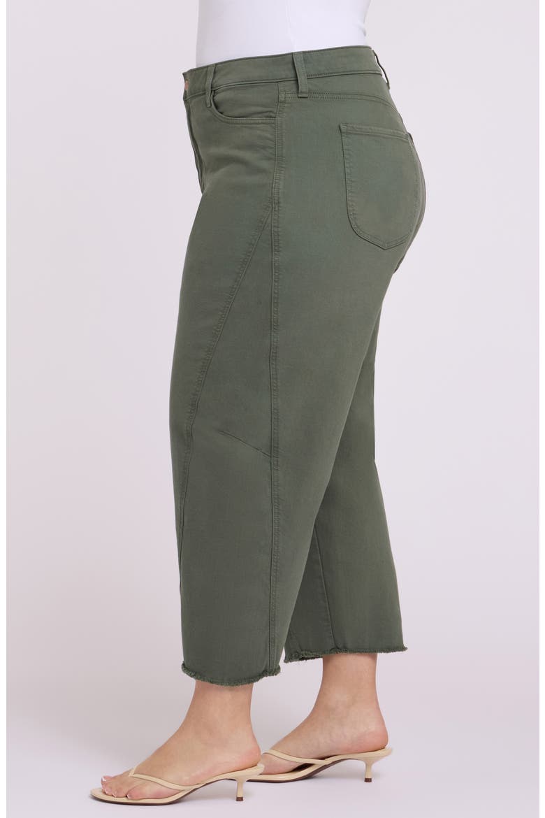Alyssa High Waist Fray Hem Crop Relaxed Tapered Jeans, Alternate, color, DESERT GREEN