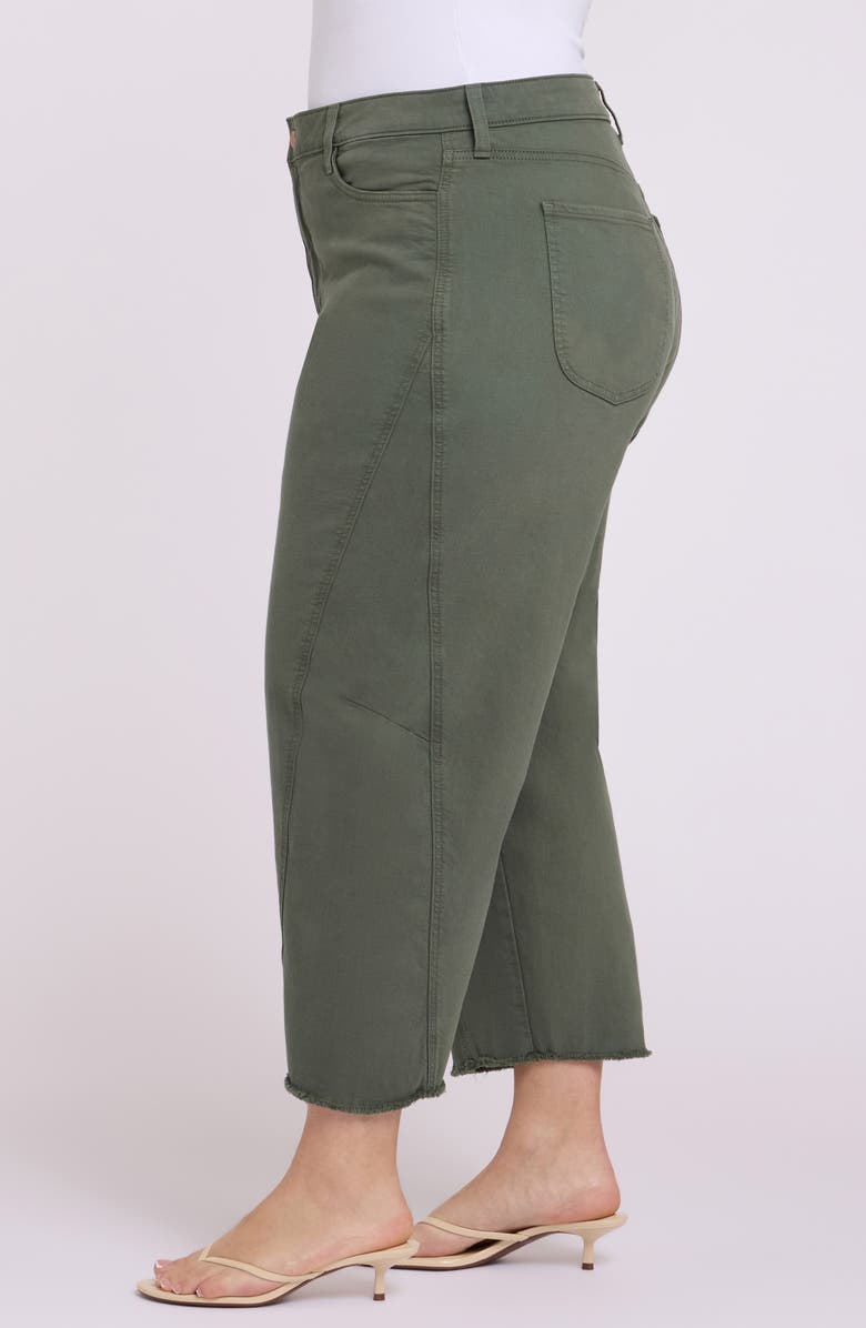 NYDJ Alyssa High Waist Fray Hem Crop Relaxed Tapered Jeans, Alternate, color, Desert Green