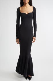 Stella McCartney Long Sleeve Compact Knit Mermaid Gown
