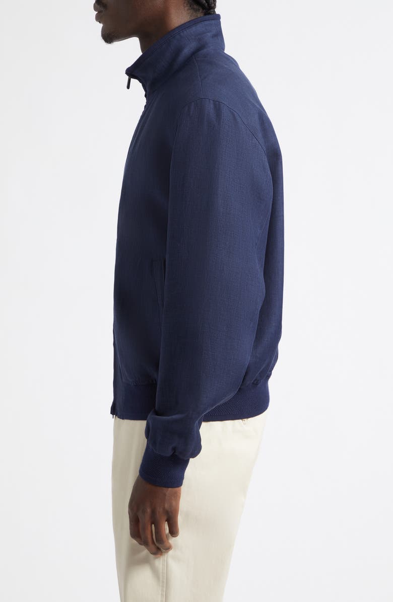 Ralph Lauren Purple Label Felton Linen, Wool & Silk Flight Jacket, Alternate, color, Navy