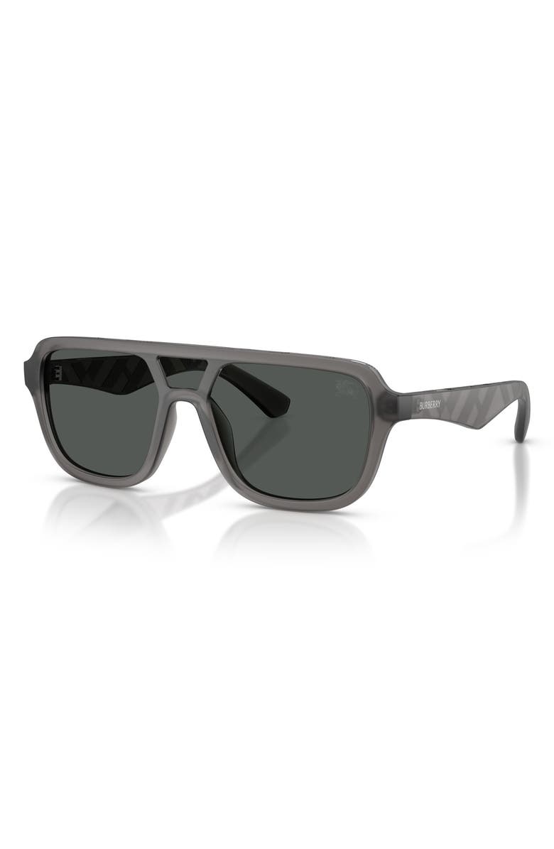 Burberry 128mm Pilot Sunglasses, Alternate, color, Matte Grey / Dark Grey