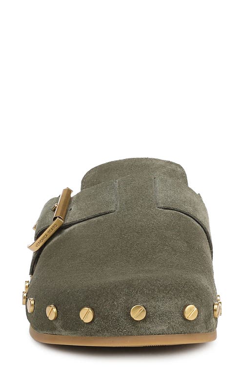 Veronica Beard Fern Suede Buckle Loafer Mules