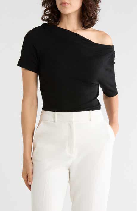 Off the Shoulder Draped Sweater