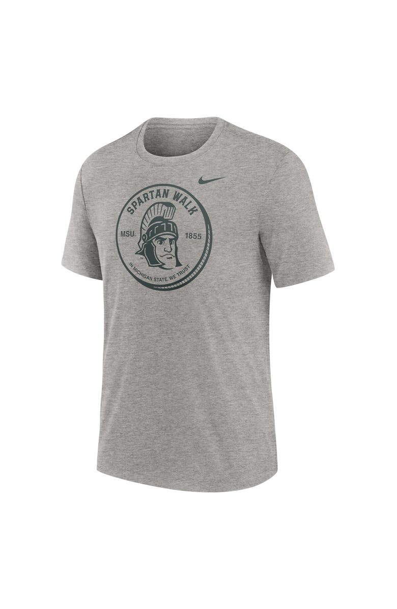 Nike Men's Nike Heather Gray Michigan State Spartans Local Campus Time Honored Tradition Tri-Blend T-Shirt, Main, color, Heather Gray