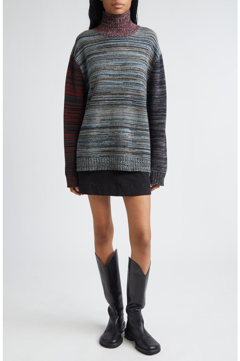 Carol Space Dye One of a Kind Turtleneck Sweater, Alternate, color, MEDIUM/ DARK