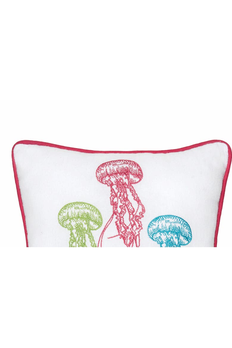 Jellyfish Mini Accent Pillow, 10" x 10" Pillow, Alternate, color, White