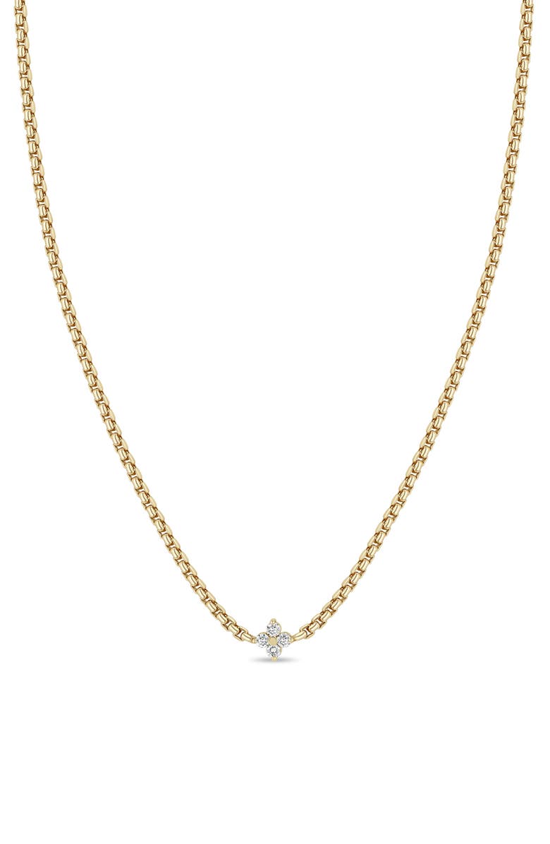 Zoë Chicco 14K Gold Diamond Pendant Necklace, Main, color, 14K Yellow Gold