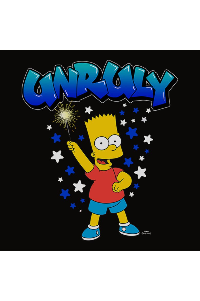 Juniors The Simpsons Bart Unruly Sparkler Tank Top, Alternate, color, Black