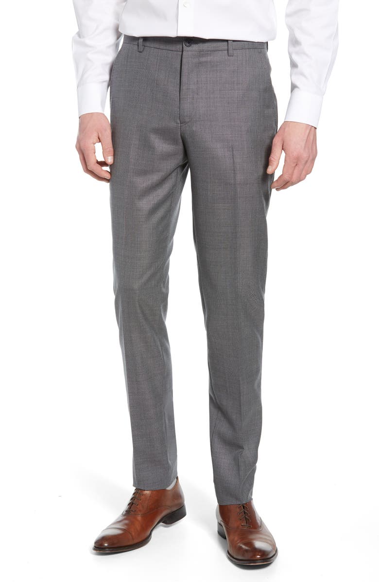 1901 Skinny Fit Flat Front Wool Trousers, Main, color, 
