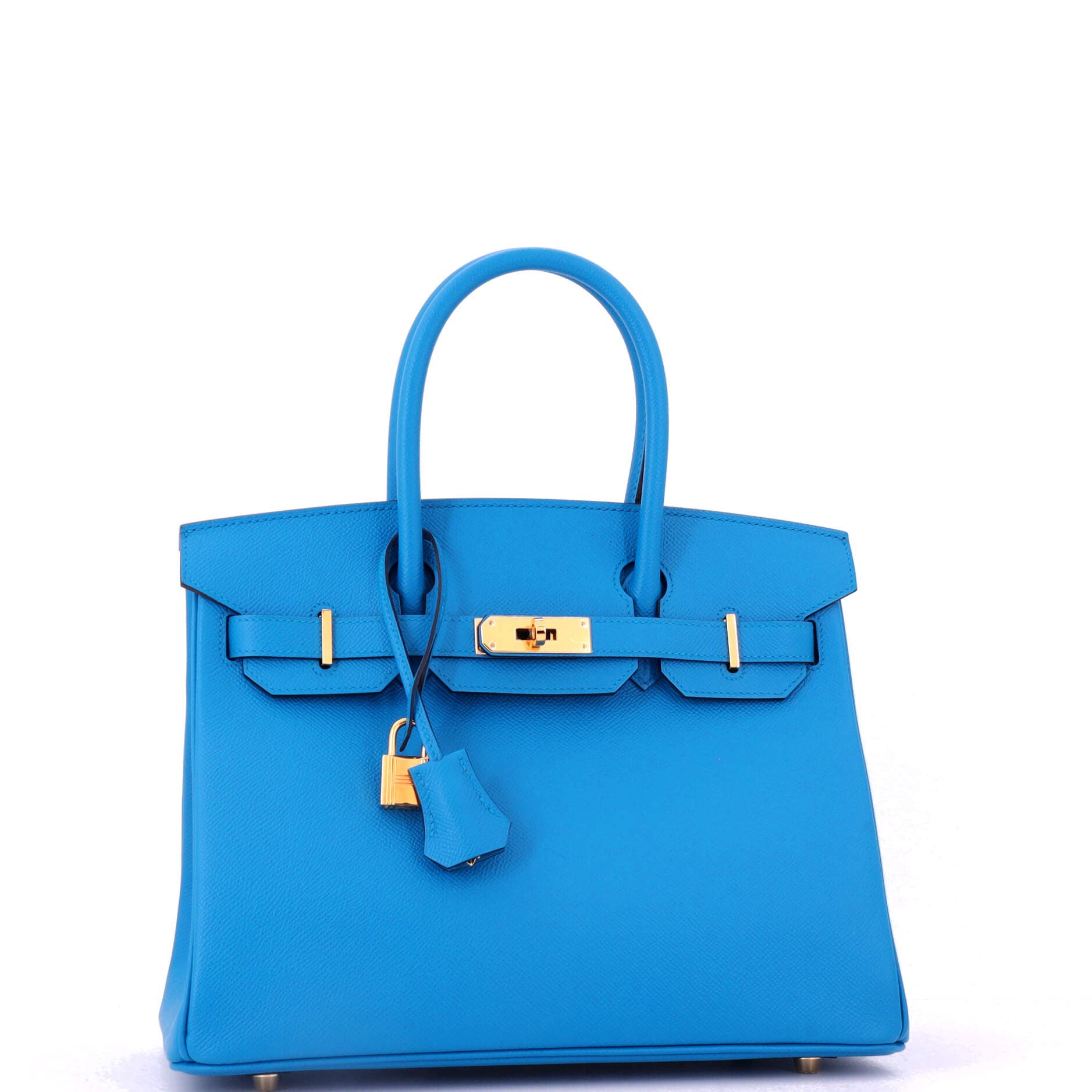 Pre-Owned Hermes Birkin Handbag Blue Epsom with Gold Hardware 30, Alternate, color, Bleu Zanzibar