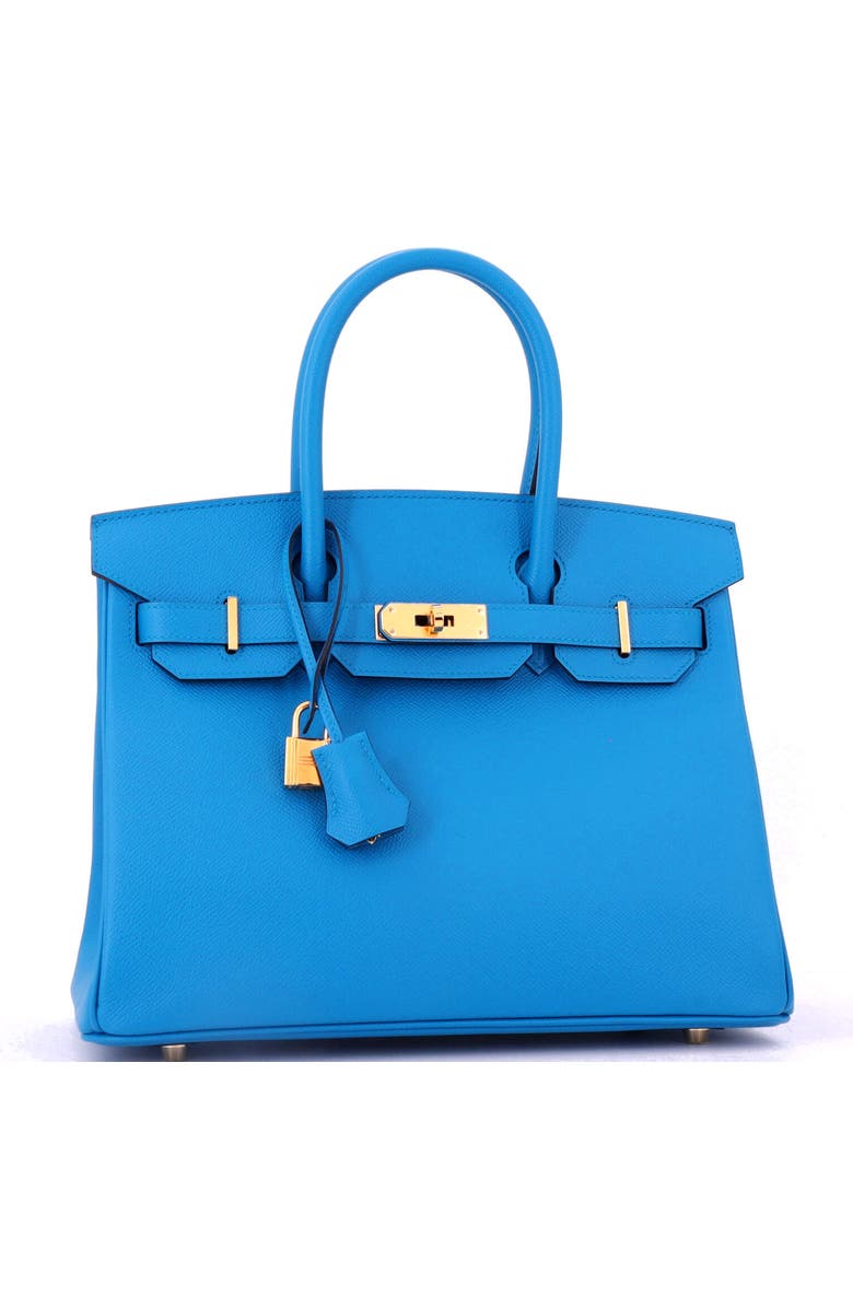 Pre-Owned Hermes Birkin Handbag Blue Epsom with Gold Hardware 30, Alternate, color, Bleu Zanzibar