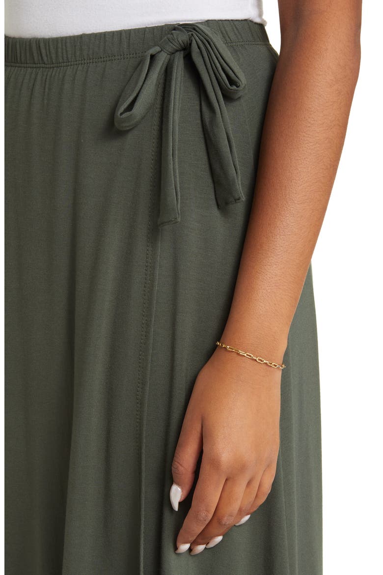 Faux Wrap Skirt, Alternate, color, OLIVE