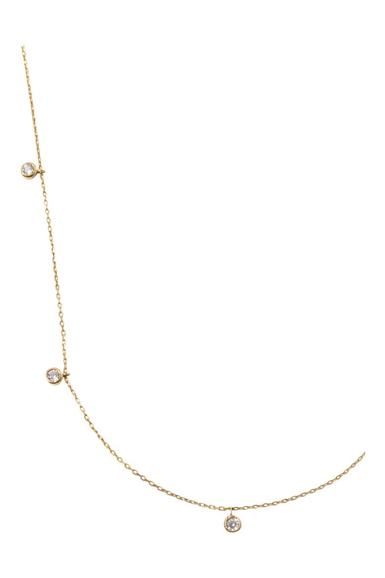Shea Cubic Zirconia Charm Necklace, Alternate, color, GOLD