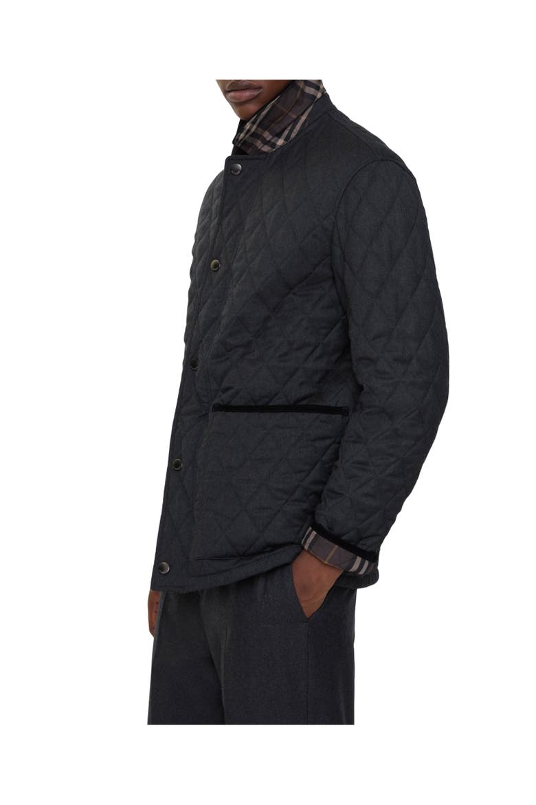 Quilted Wool Barn Jacket, Alternate, color, Charcoal grey