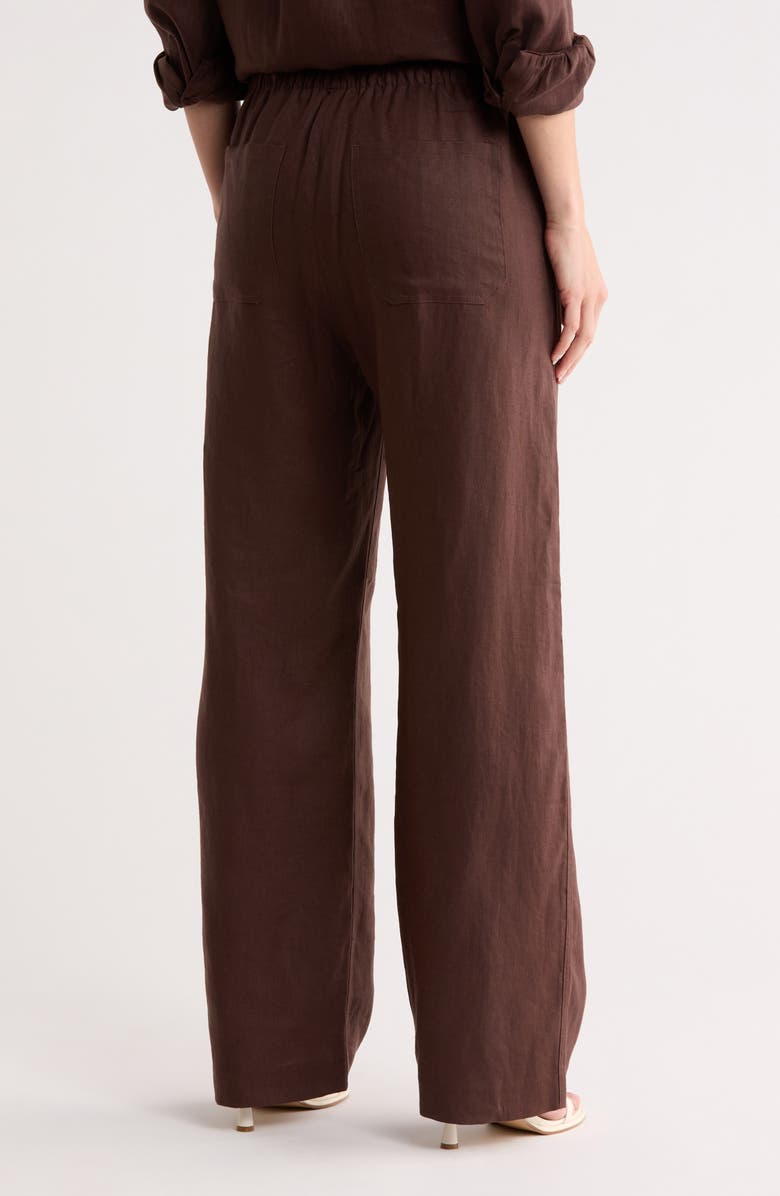 rag & bone Lori Linen Beach Pants, Alternate, color, Espresso