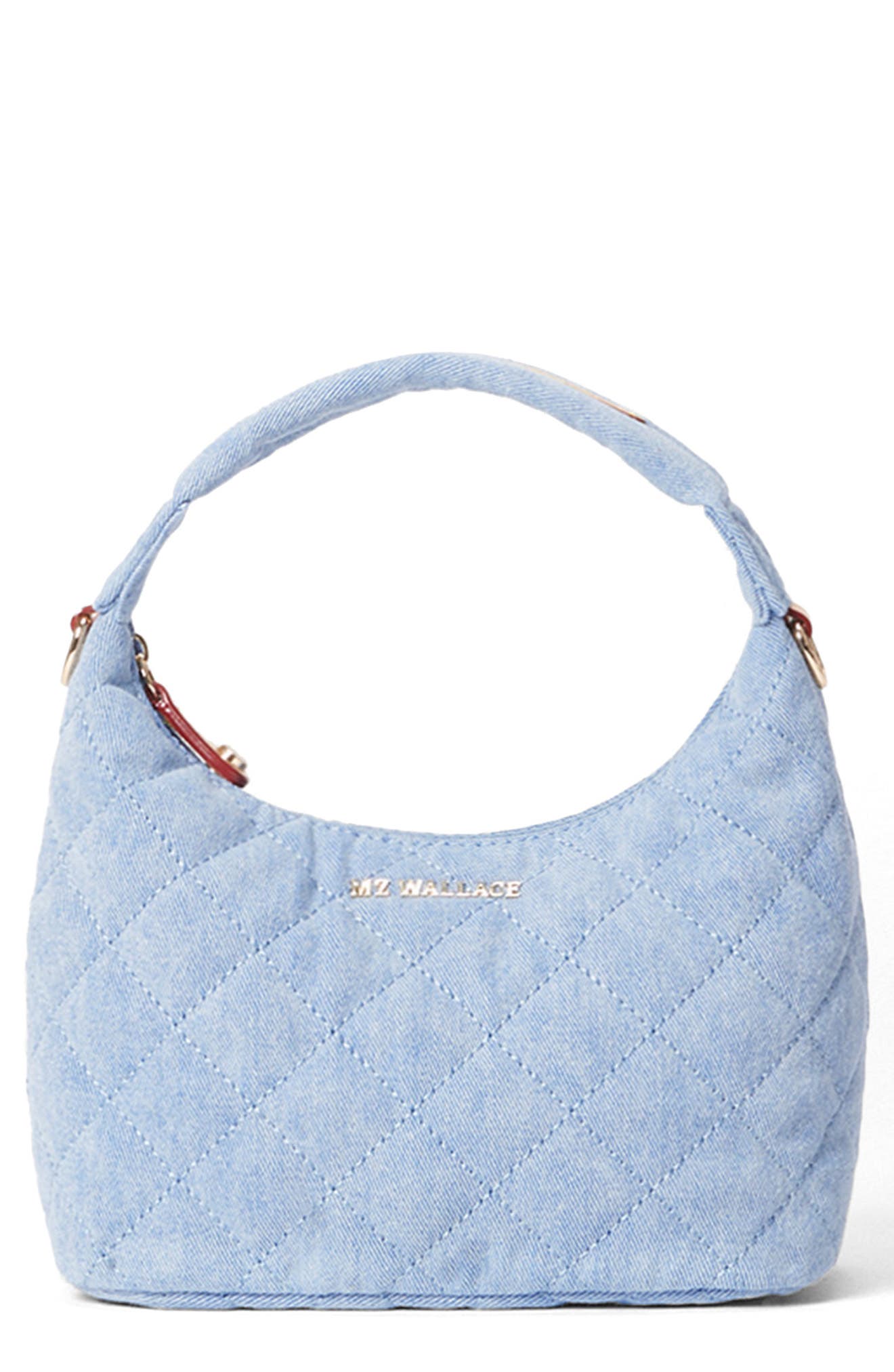 MZ Wallace Mini Metro Quilted Denim Hobo, Main, color, 