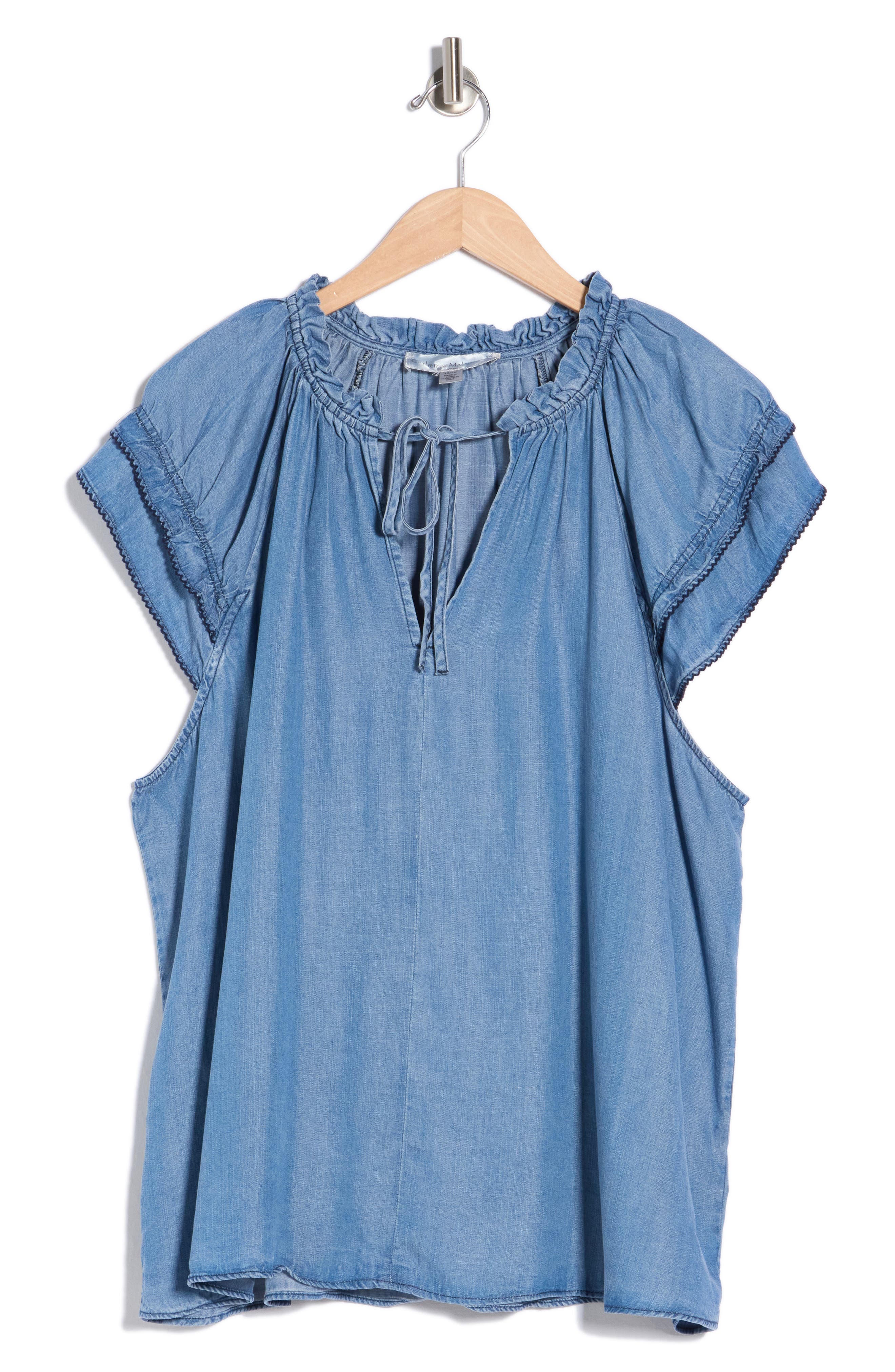 Catherine Malandrino Cap Sleeve Raglan Top