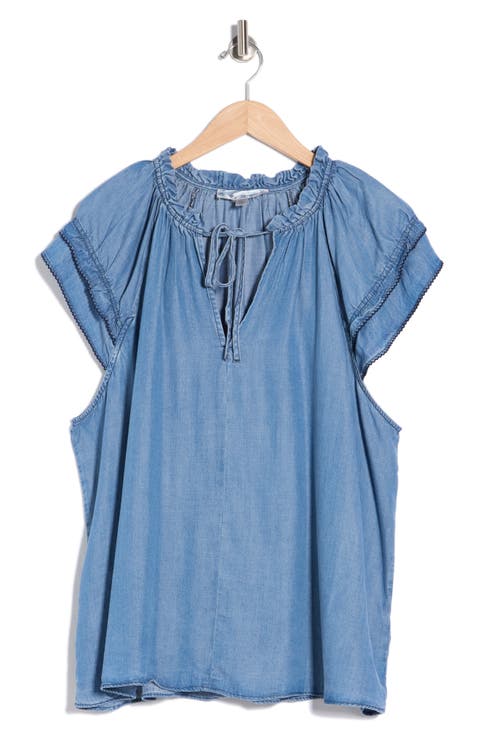 Cap Sleeve Raglan Top (Plus)