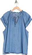 Catherine Malandrino Cap Sleeve Raglan Top