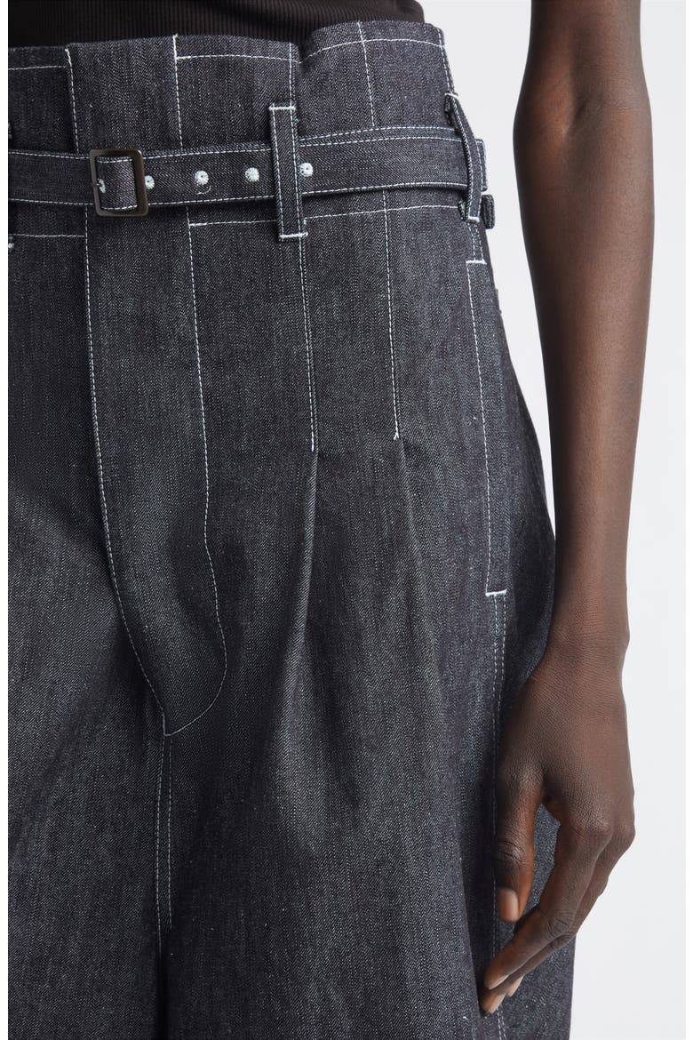 High Waist Belted Flared Denim Pants (Women) | Nordstrom