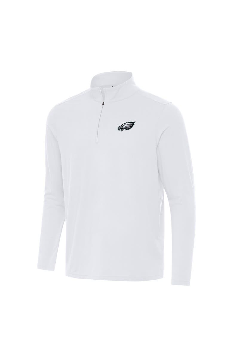 ANTIGUA Men's Antigua White Philadelphia Eagles Intent Quarter-Zip Pullover Top, Main, color, White